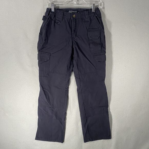 5.11 Tactical Pants Womens 2 Blue Cargo Ripstop Workwear Uniform Hiking - Picture 1 of 9
